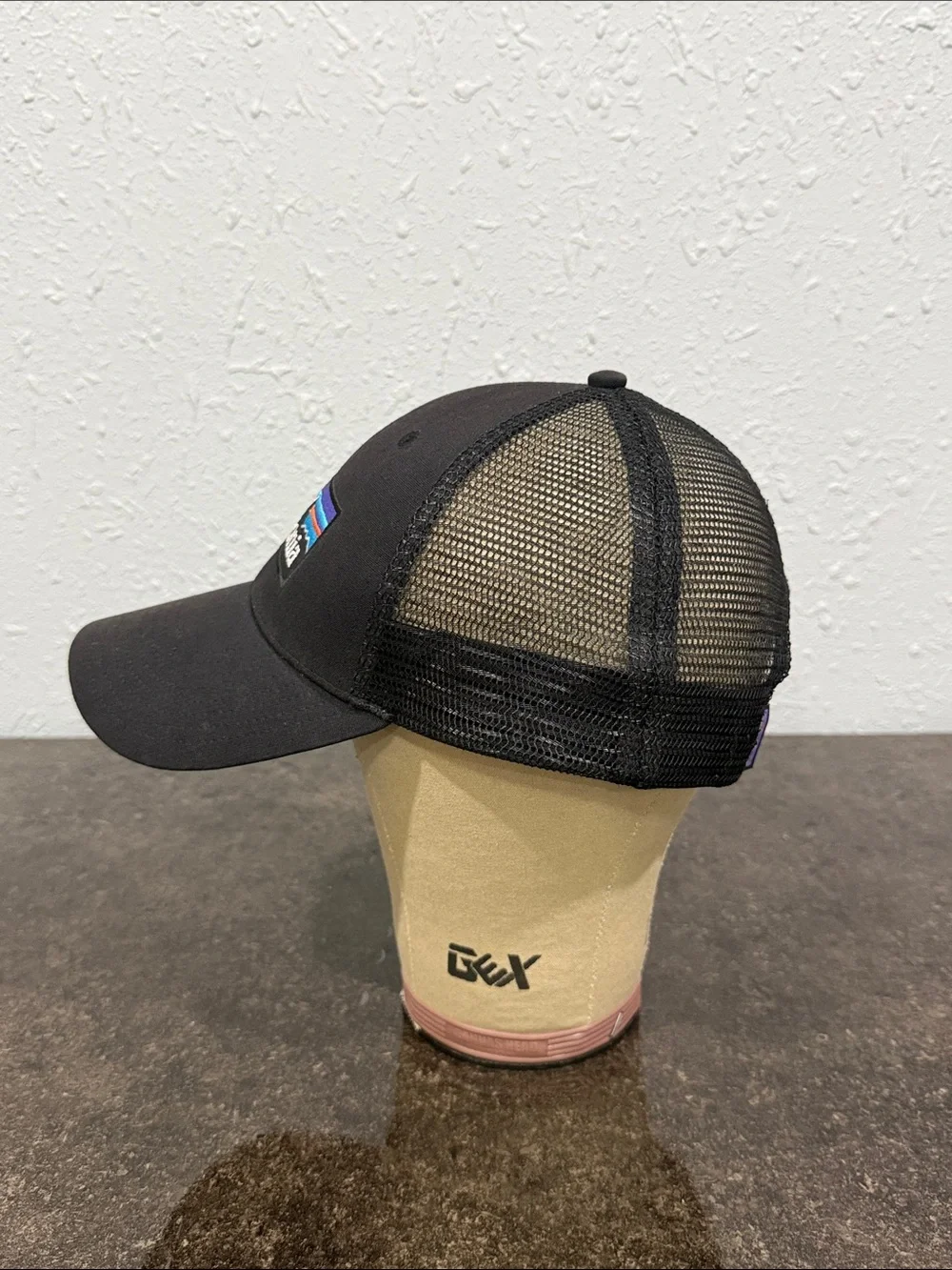 Vintage Patagonia Hat Mens Black Canvas Patch‎ Logo Mesh Trucker Snapback Cap
